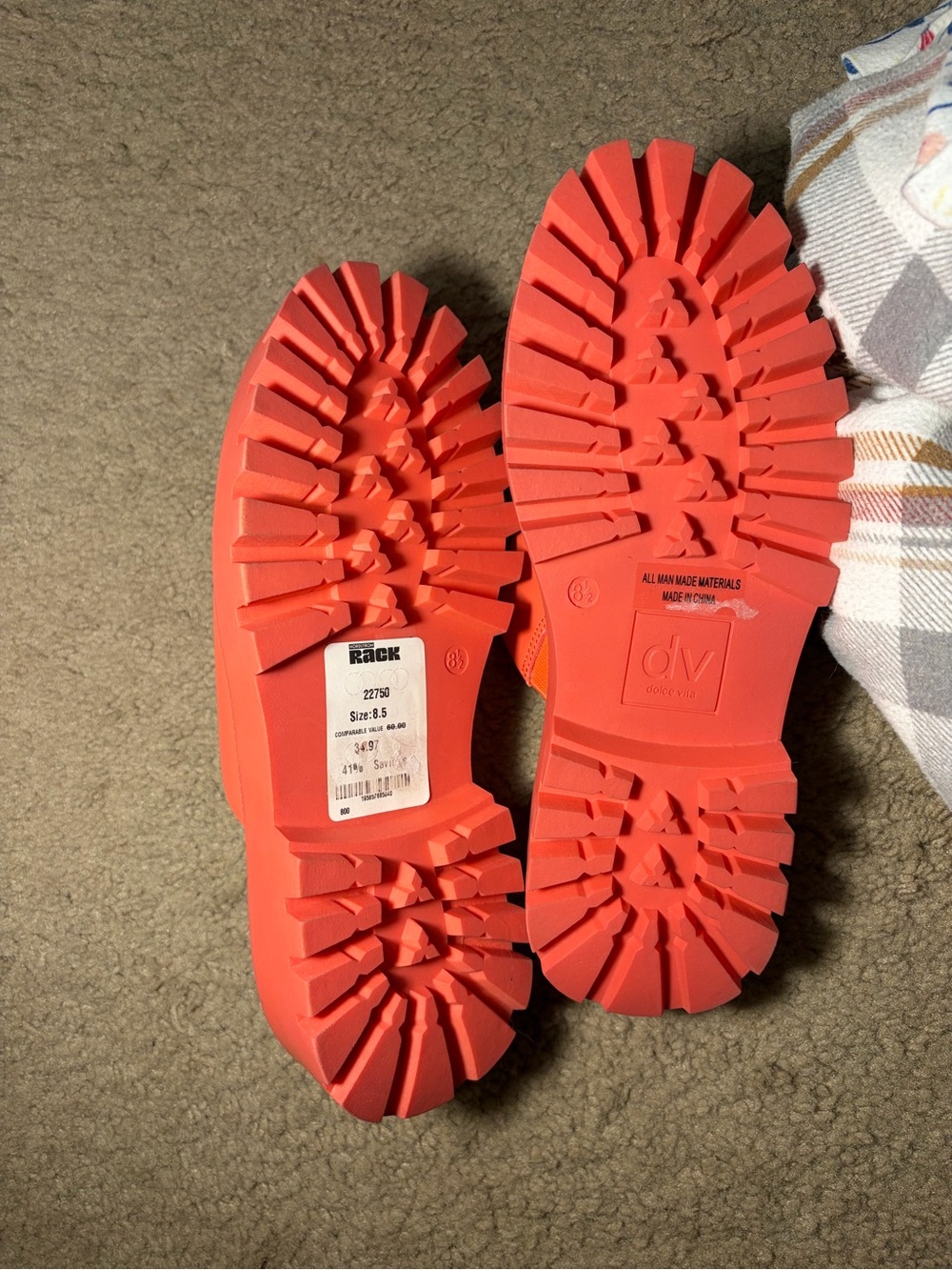 DOLCE VITA 🩷❤️ Platform Mule Lexy lug  Clog in Vibrant Coral Red NWT no box - Picture 7 of 8